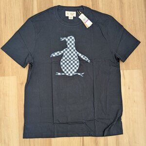 NWT Original Penguin Short Sleeve T-Shirt Dark Sapphire with plaid penguin XXL